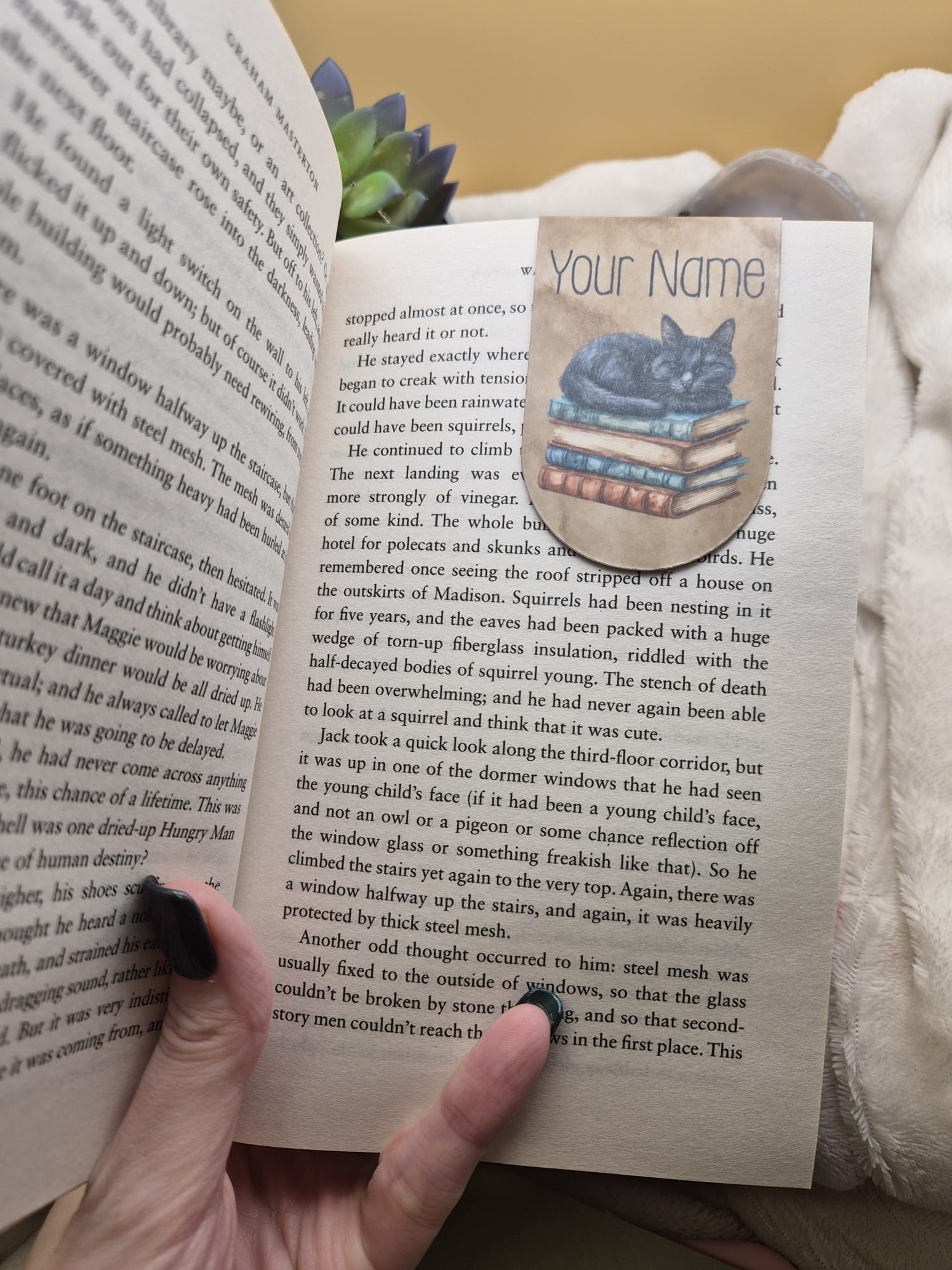 Personalised Magnetic Bookmark – Custom Name Cat Bookmark