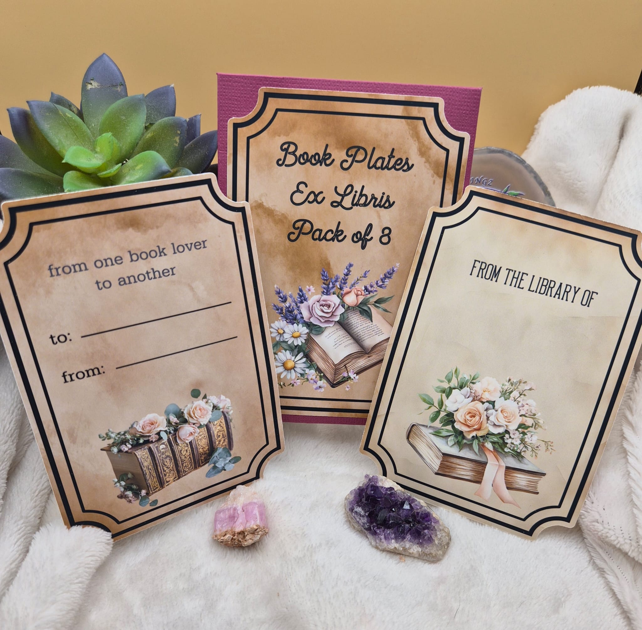 Vintage Book Plates – Ex Libris Book Labels Pack of 8