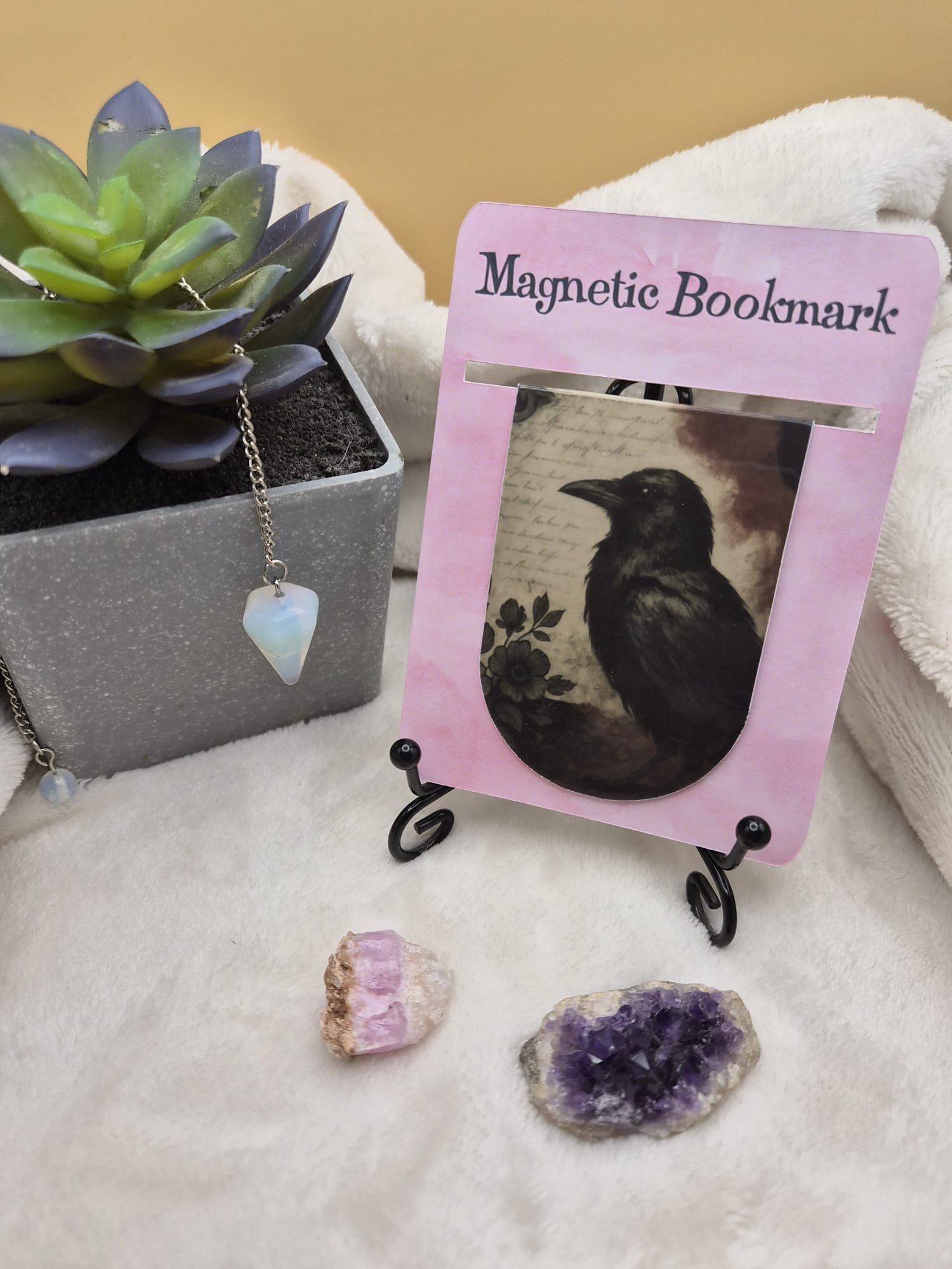 Raven Magnetic Bookmark | Gothic Book Accessory | Dark Academia Stationery | Crow Gift