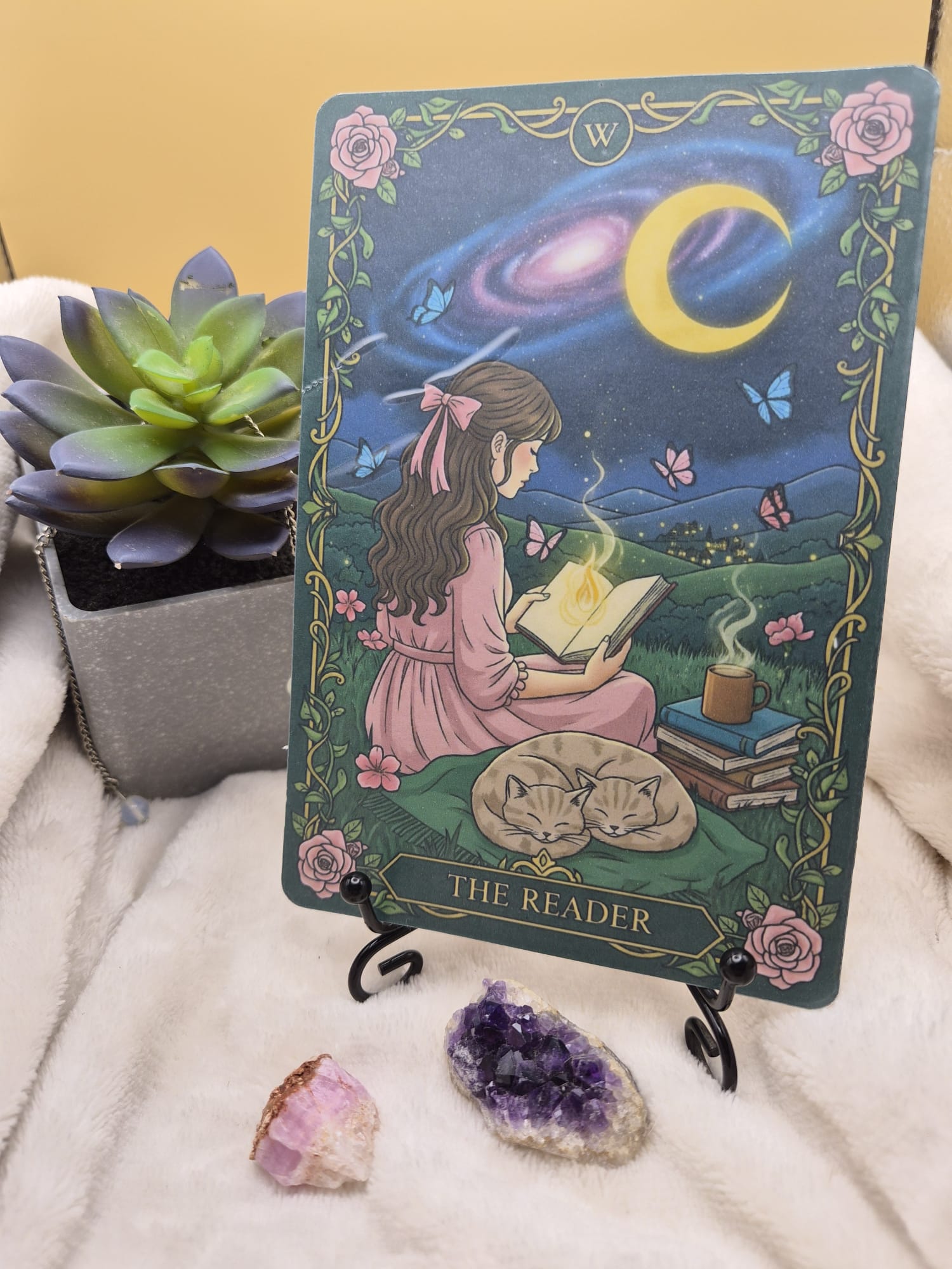 Tarot Card Kindle Exclusive Insert – The Reader | Cozy Gothic Bookish Art Kindle Insert