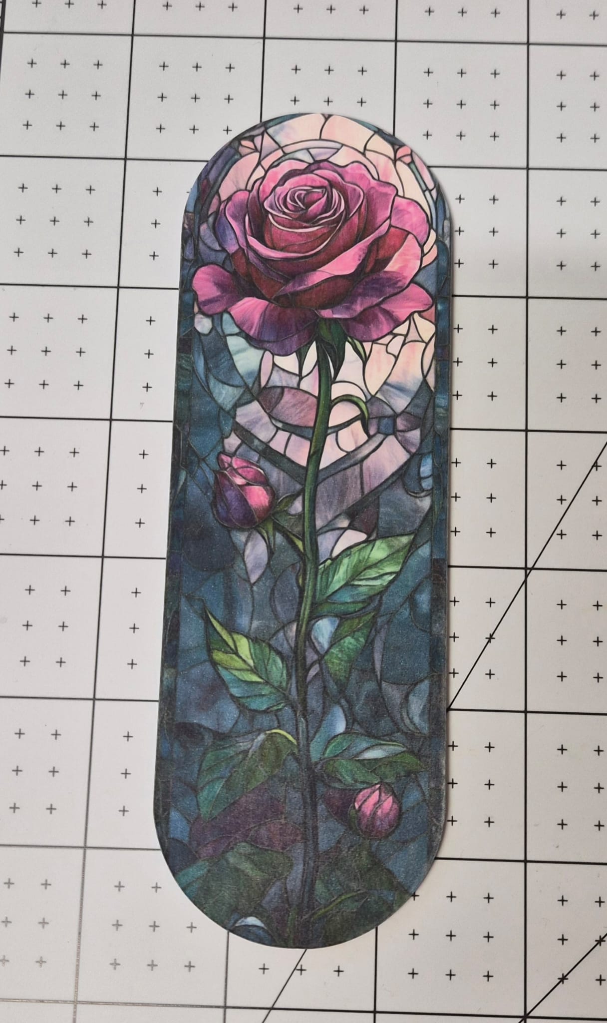 Stained Glass Gothic Bookmarks | Dark Fantasy Bookmark | Moon Bat Raven Rose Bookmark | Gothic Book Lover Gift