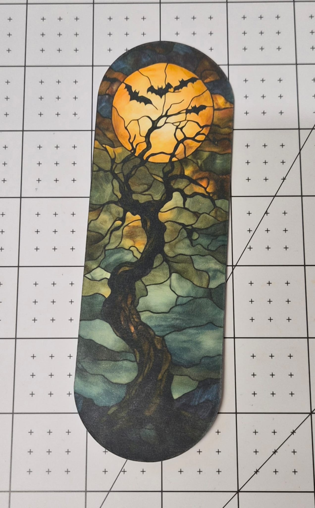 Stained Glass Gothic Bookmarks | Dark Fantasy Bookmark | Moon Bat Raven Rose Bookmark | Gothic Book Lover Gift