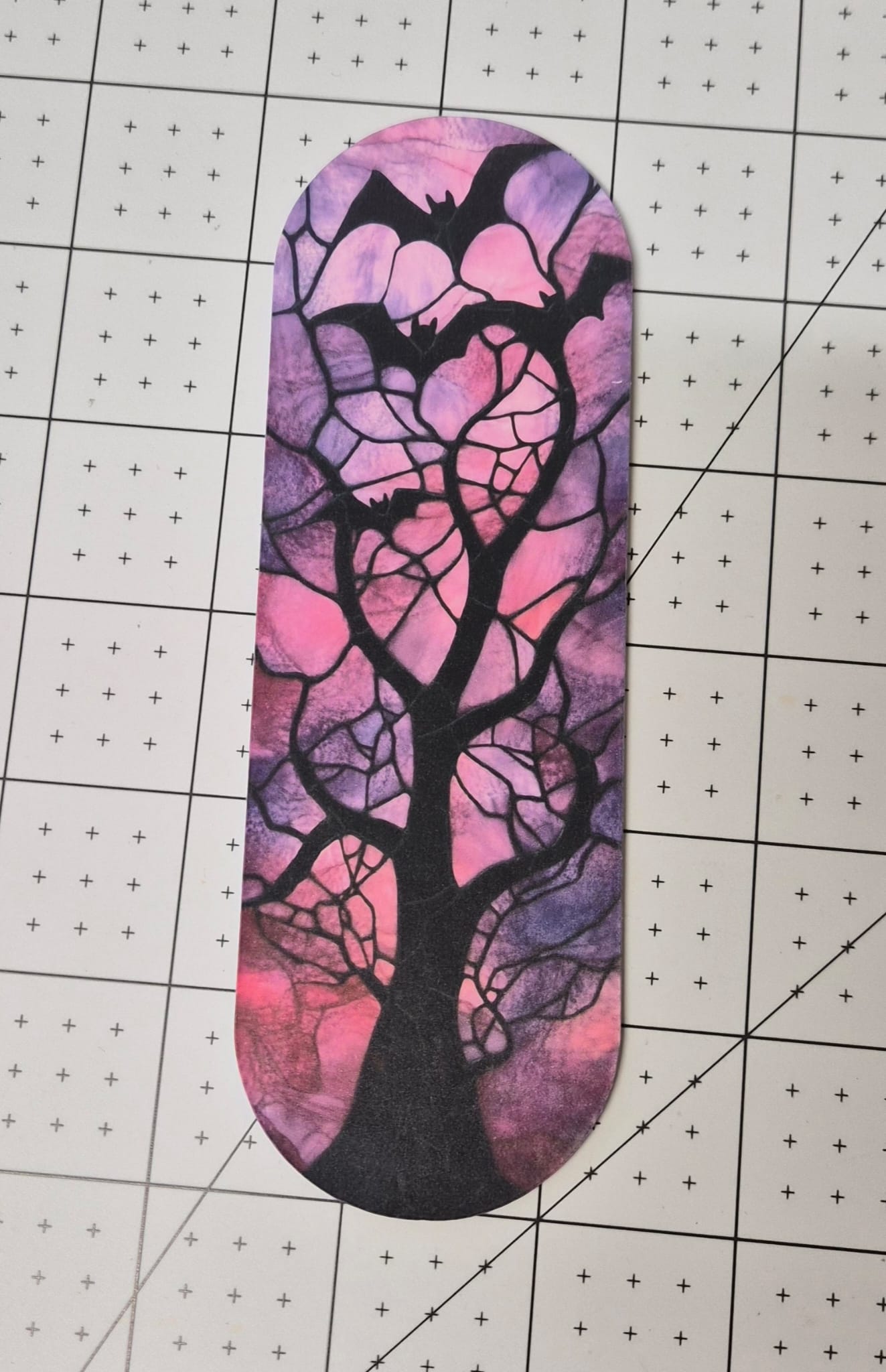Stained Glass Gothic Bookmarks | Dark Fantasy Bookmark | Moon Bat Raven Rose Bookmark | Gothic Book Lover Gift