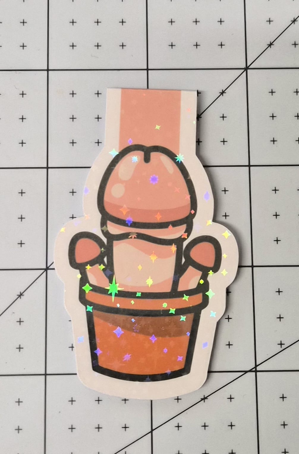 Cute Penis Plant Magnetic Bookmark | Funny Bookish Magnetic Bookmark | Cheeky Reader Gift  | Holographic Bookmark