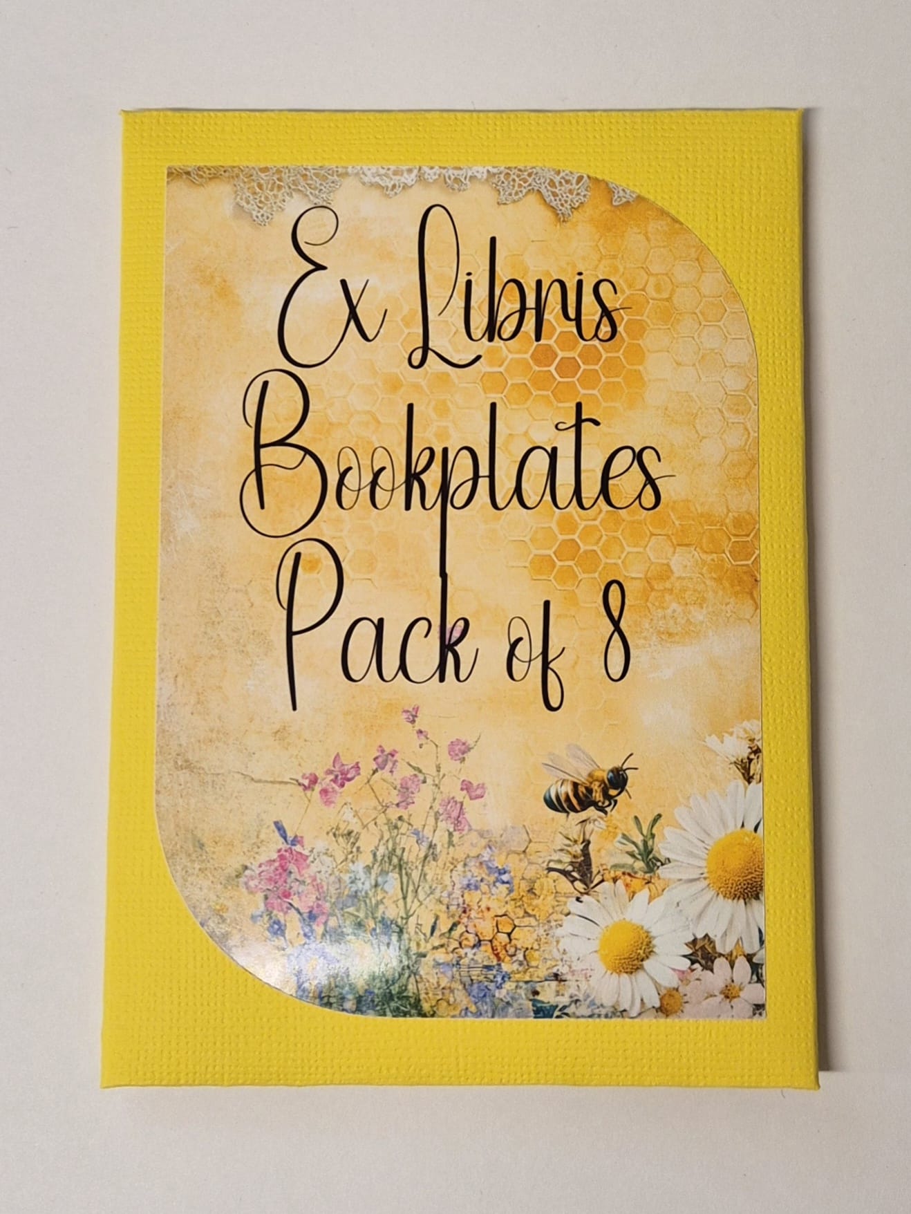 Ex Libris Bookplates – Bee & Daisy Bookplates Pack of 8 | Vintage Floral Book Lover Stickers